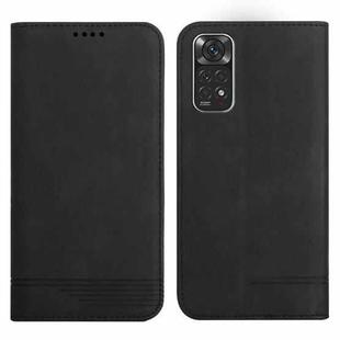 For Xiaomi Redmi Note 11 4G Strong Magnetic Leather Case(Black)