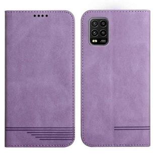 For Xiaomi Mi 10 Lite Strong Magnetic Leather Case(Purple)