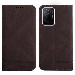 For Xiaomi 11T / 11T Pro Strong Magnetic Leather Case(Brown)