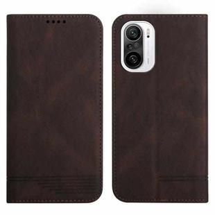 For Xiaomi Poco F3 Strong Magnetic Leather Case(Brown)