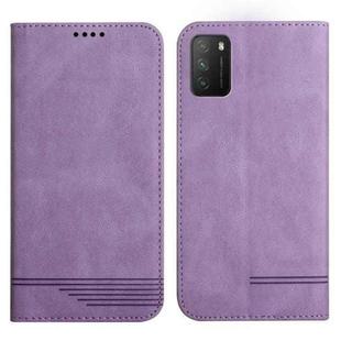 For Xiaomi Poco M3 Strong Magnetic Leather Case(Purple)