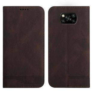 For Xiaomi Poco X3 Strong Magnetic Leather Case(Brown)