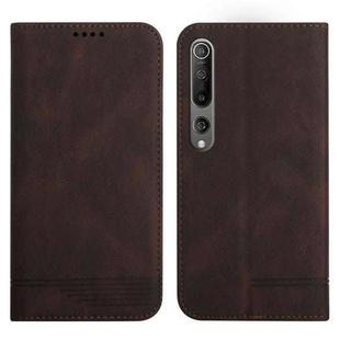 For Xiaomi Mi 10 / 10 Pro Strong Magnetic Leather Case(Brown)