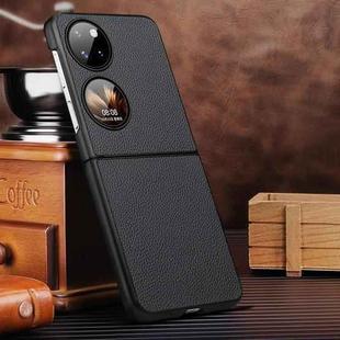 For Huawei P50 Pocket Litchi Texture Genuine Leather Phone Case(Black)
