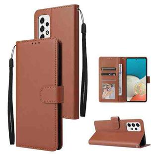 For Samsung Galaxy A53 5G 3 Card Slots Multifunctional Leather Phone Case(Brown)