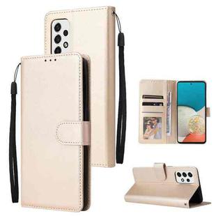 For Samsung Galaxy A53 5G 3 Card Slots Multifunctional Leather Phone Case(Gold)