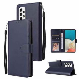 For Samsung Galaxy A53 5G 3 Card Slots Multifunctional Leather Phone Case(Navy Blue)