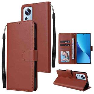 For Xiaomi 12 Lite 3 Card Slots Multifunctional Leather Phone Case(Brown)