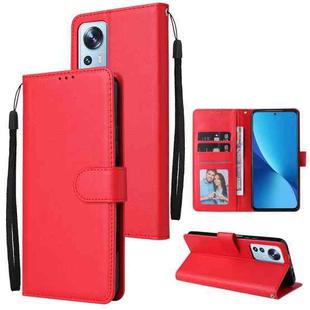 For Xiaomi 12 Lite 3 Card Slots Multifunctional Leather Phone Case(Red)