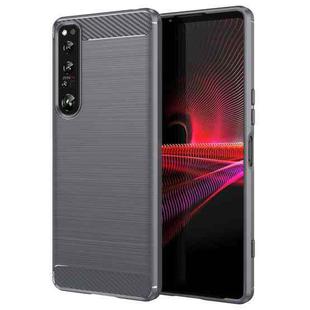 For Sony Xperia 1 IV Brushed Texture Carbon Fiber TPU Phone Case(Grey)
