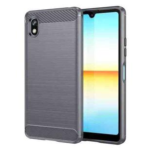 For Sony Xperia Ace III Brushed Texture Carbon Fiber TPU Phone Case(Grey)