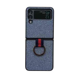 For Samsung Galaxy Z Flip4 Glitter Powder PU Phone Case With Ring(Black)