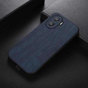 For Honor X40i Wood Texture PU Phone Case(Blue)