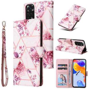 For Xiaomi Redmi Note 11 Pro Marble Bronzing Stitching Horizontal Flip PU Leather Case(Rose Gold)