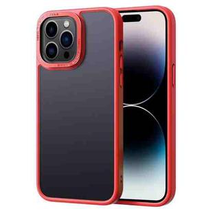 For iPhone 14 Pro Max Gold Version Frosted Back Shockproof Phone Case (Red)