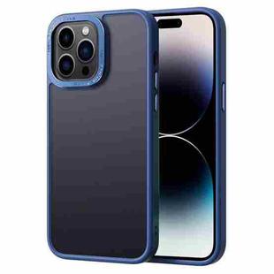 For iPhone 14 Pro Max Gold Version Frosted Back Shockproof Phone Case (Blue)