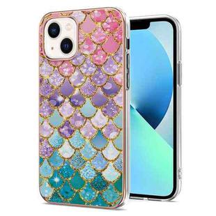 For iPhone 14 Electroplating Pattern IMD TPU Shockproof Case (Colorful Scales)