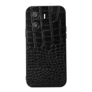 For Honor X40i Crocodile Texture Genuine Leather Phone Case(Black)