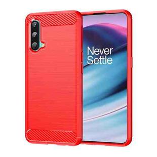 For OnePlus Nord CE 5G Brushed Texture Carbon Fiber TPU Phone Case(Red)