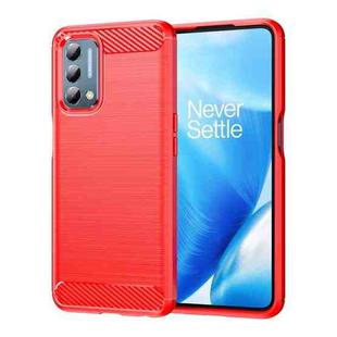 For OnePlus Nord N200 5G Brushed Texture Carbon Fiber TPU Phone Case(Red)