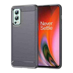 For OnePlus Nord 2 5G Brushed Texture Carbon Fiber TPU Phone Case(Grey)