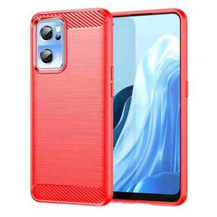 For OnePlus Nord CE 2 5G Brushed Texture Carbon Fiber TPU Phone Case(Red)