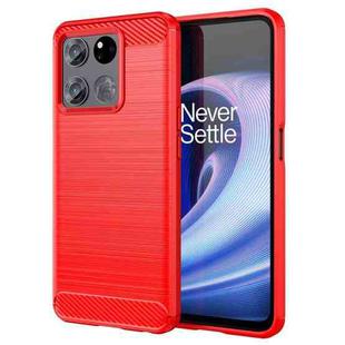 For OnePlus Ace Racing Brushed Texture Carbon Fiber TPU Phone Case(Red)