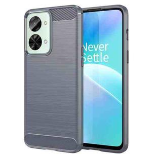 For OnePlus Nord 2T Brushed Texture Carbon Fiber TPU Phone Case(Grey)