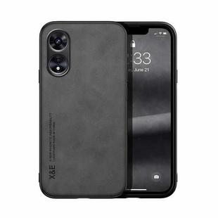 For OPPO A97 5G Skin Feel Magnetic Leather Phone Case(Dark Grey)