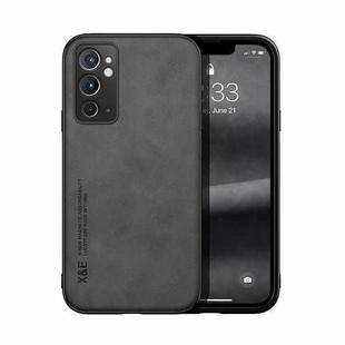 For OnePlus 9RT 5G Skin Feel Magnetic Leather Phone Case(Dark Grey)