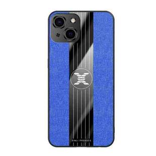 For iPhone 13 mini XINLI Stitching Cloth Texture TPU Phone Case (Blue)
