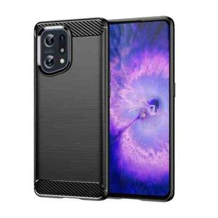 For OPPO Find X5 Brushed Texture Carbon Fiber TPU Phone Case(Black)
