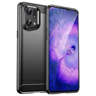 For OPPO Find X5 Pro Brushed Texture Carbon Fiber TPU Phone Case(Black)