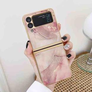 For Samsung Galaxy Z Flip3 5G Electroplated Marble Pattern Phone Case(Pink)