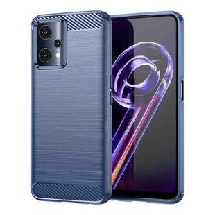 For Realme 9 Pro Brushed Texture Carbon Fiber TPU Phone Case(Blue)