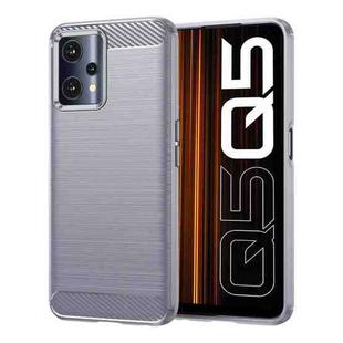 For Realme Q5 Brushed Texture Carbon Fiber TPU Phone Case(Grey)