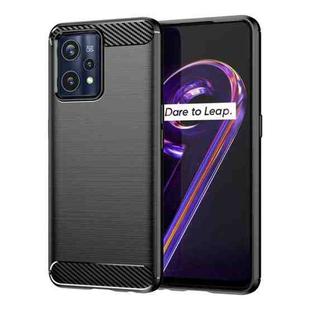 For Realme 9 Pro+ Brushed Texture Carbon Fiber TPU Phone Case(Black)