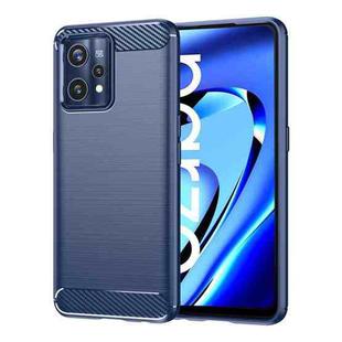 For Realme Narzo 50 Pro Brushed Texture Carbon Fiber TPU Phone Case(Blue)