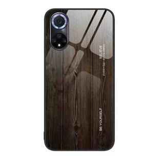 For Huawei nova 9 Wood Grain Glass Protective Case(Black)