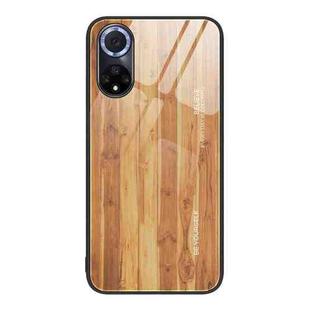 For Huawei nova 9 Wood Grain Glass Protective Case(Yellow)