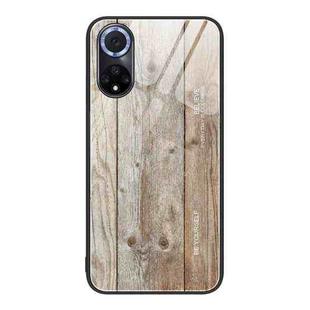 For Huawei nova 9 Wood Grain Glass Protective Case(Grey)