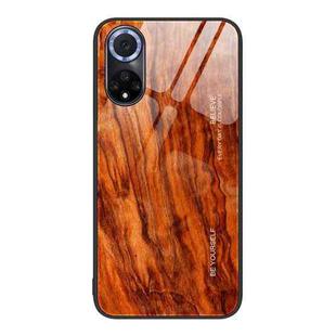 For Huawei nova 9 Wood Grain Glass Protective Case(Light Brown)