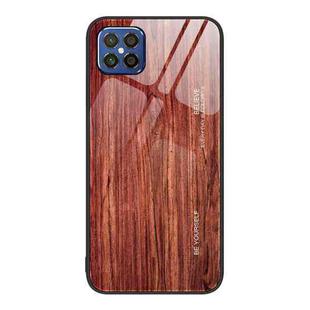 For Huawei nova 8 SE Wood Grain Glass Protective Case(Coffee)