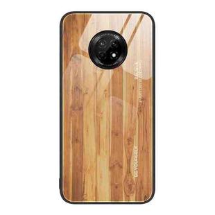 For Huawei Enjoy 20 Plus 5G Wood Grain Glass Protective Case(Yellow)