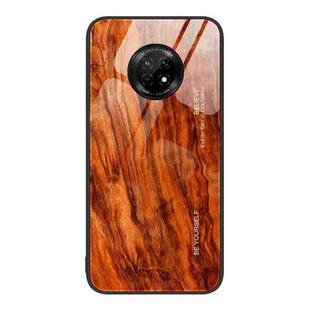 For Huawei Enjoy 20 Plus 5G Wood Grain Glass Protective Case(Light Brown)