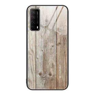 For Huawei Enjoy 20 SE Wood Grain Glass Protective Case(Grey)