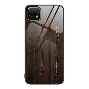For Huawei Enjoy 20 5G Wood Grain Glass Protective Case(Black)