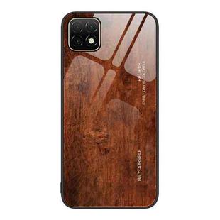 For Huawei Enjoy 20 5G Wood Grain Glass Protective Case(Dark Brown)