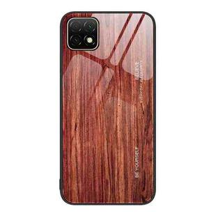 For Huawei Enjoy 20 5G Wood Grain Glass Protective Case(Coffee)