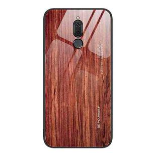 For Huawei Maimang 6 Wood Grain Glass Protective Case(Coffee)